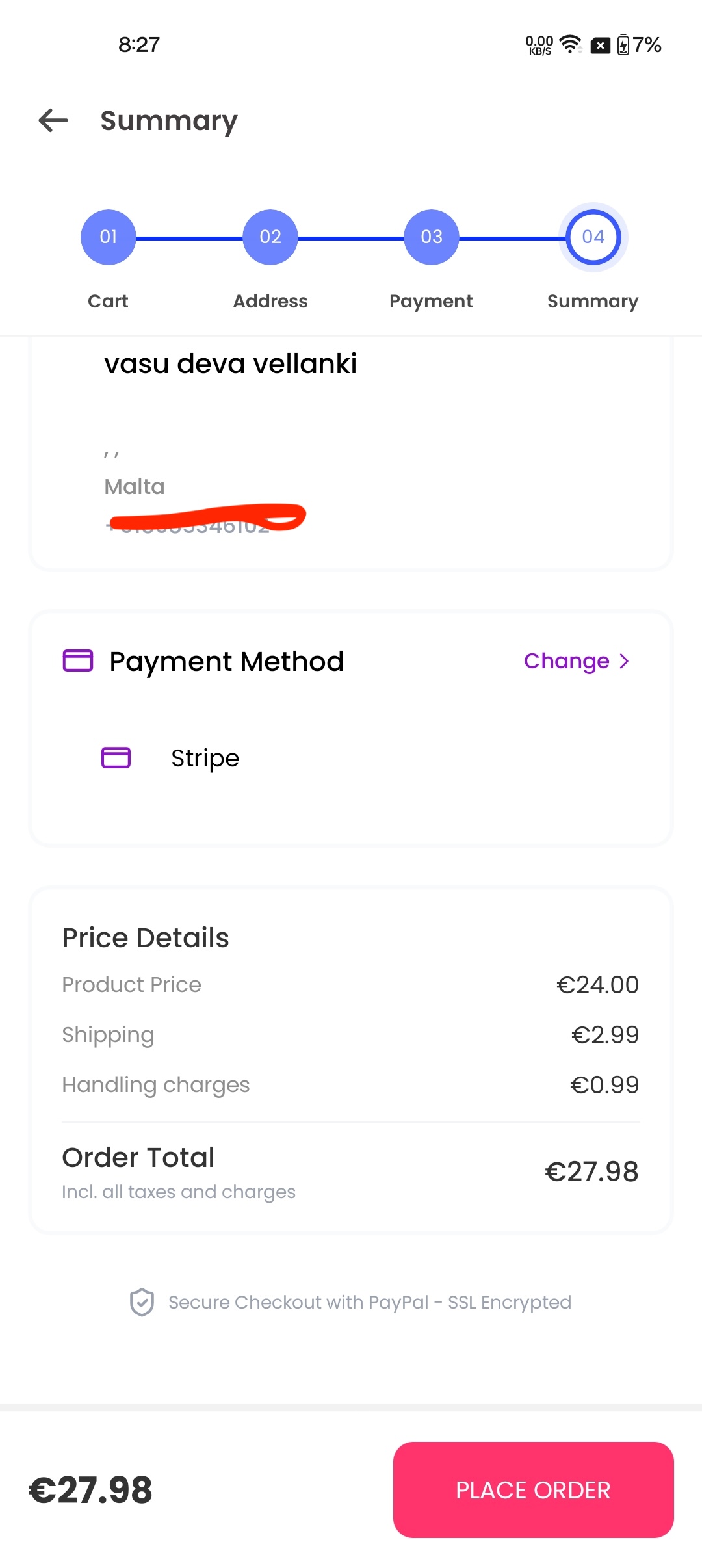 Checkout Final Step screenshot