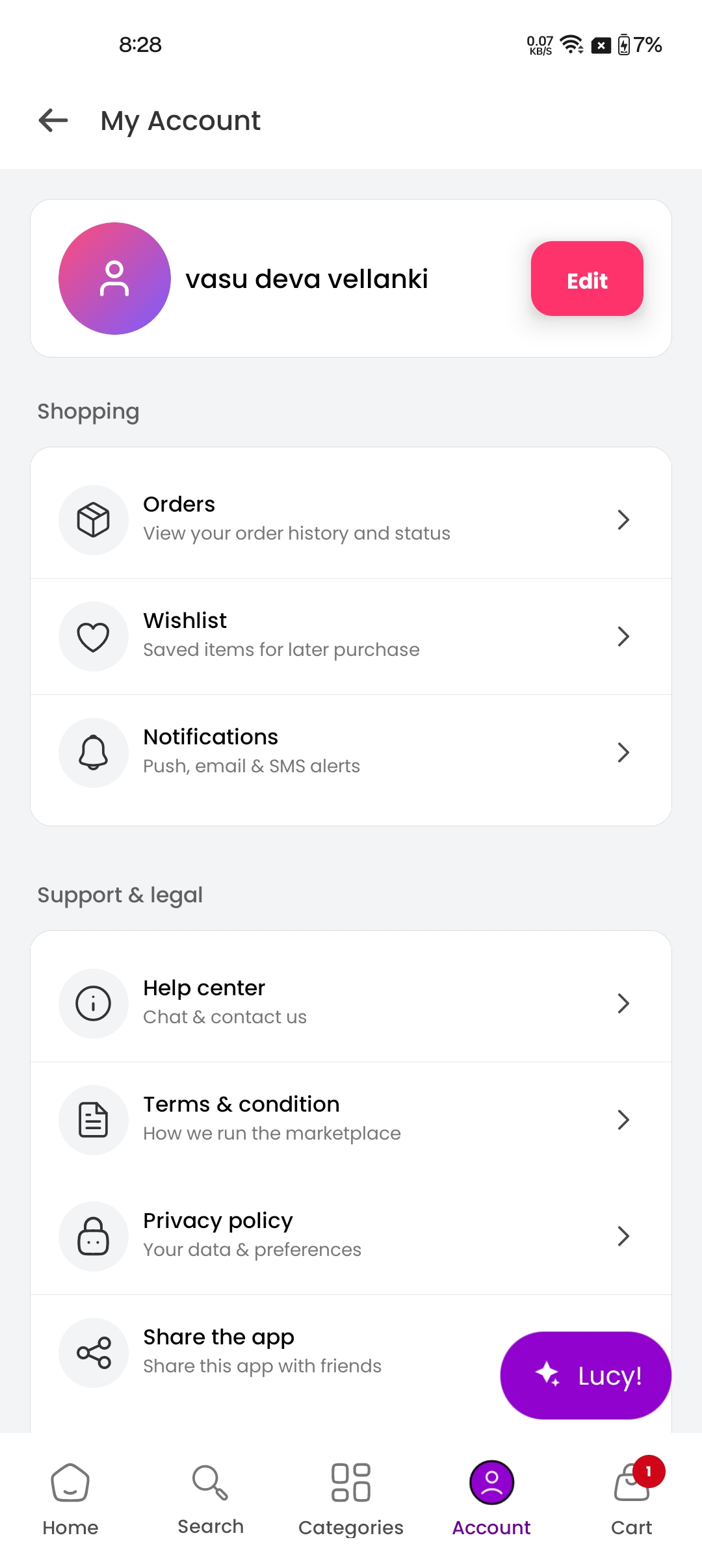 Login Profile screenshot