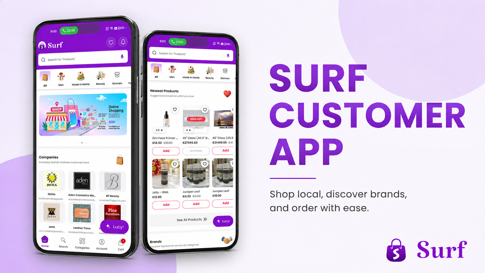 Surf Customer App case study preview